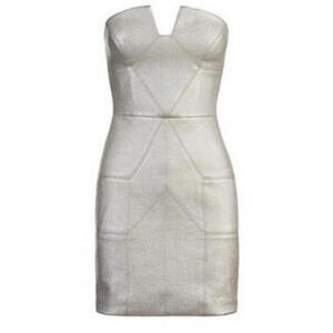 Manning Cartell Silver Grey Strapless Mini Dress US-2 XSmall